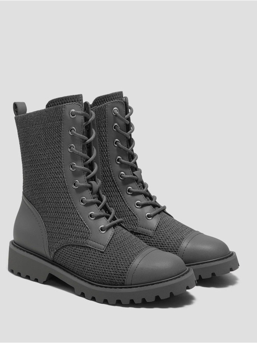 Vivaia Florence Lug Sole Combat Boots Size 9.5 Gray Rich Grey Water Repellent - Picture 5 of 12